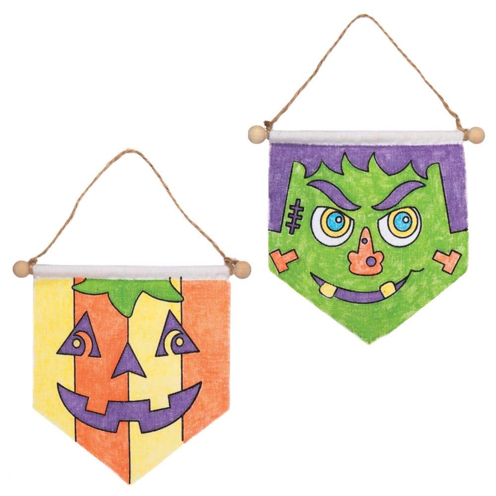 Baker Ross AX234 Halloween Colour in Banners - Pack of 3, Fabric Craft Bunting Halloween Party Decorations Childrens Art Activity - Image 4
