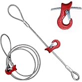 Single Leg Wire Rope Sling: 3.6T/8000Lbs Vertical Capacity | 3/8" Diameter Flemish Loop-to-Thimble w/Sliding Choker | 9.84ft（3m） Heavy Duty Rigging Cable for Lifting, Towing &amp; Log Operations