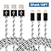 Fleeken Apple Lightning to USB Cable Certified iPhone Charger Nylon Braided Cord - (3 Pack / 10 Feet)