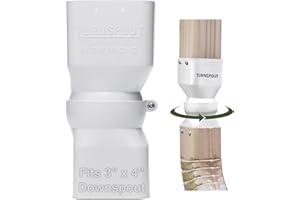 TurnSpout Directional Downspout Connector White - Fits 3”x 4” downspouts