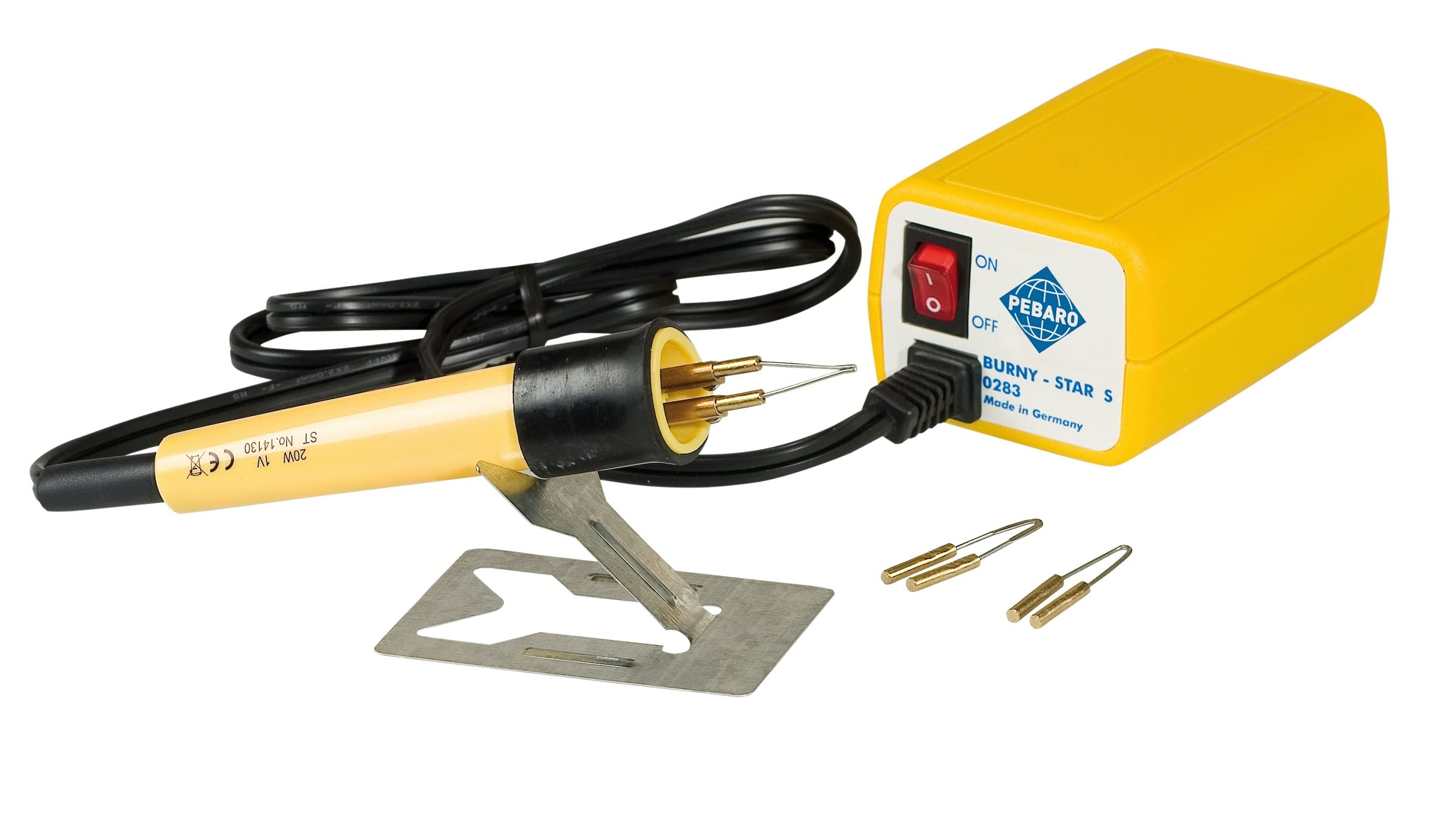 Pebaro 0283 Brandmal Station with Power Switch 3 Burning Bows Pyrography Wood Burning Writing Drawing Burning on Wood Leather Cork etc