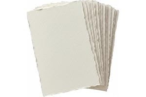 WFVNERABE Lot de 50 feuilles de papier aquarelle fait à la main - 10,2 x 15,2 cm - 300 g/m² - Papier texturé fait à la main à