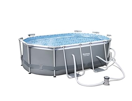 Amazoncom Bestway Power Steel Oval Frame Above Ground Swimming