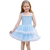 KARETT Baby Girl Romper Flutter Sleeve Back Bowknot Cotton Summer Dress with Diaper 6M-4Y
