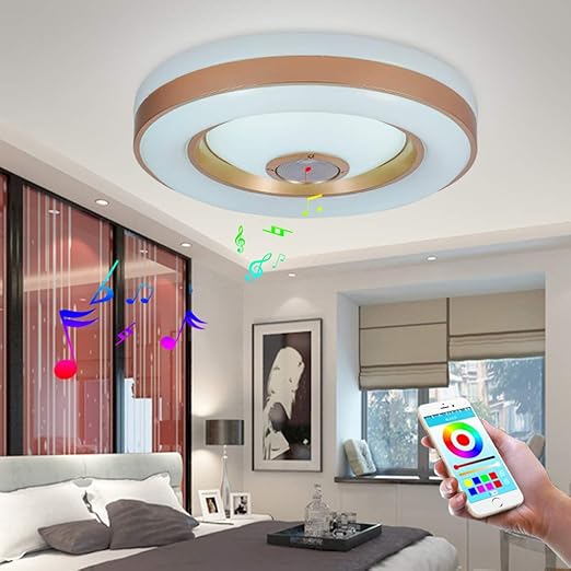 26w Led Ceiling Light Integrated Bluetooth Music Speaker And Rgb