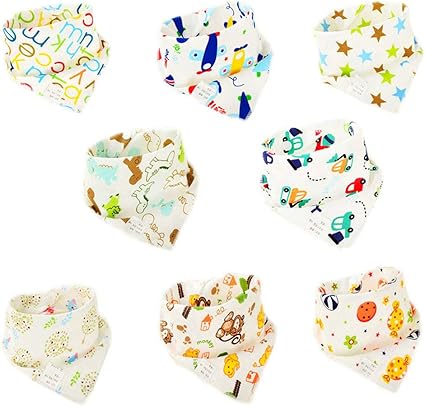 Pack De 8 Le Repas De Bebe Yetech Bavoir Bandana Bebe Unisexe Bavette 100 Coton Des Bebe Bavoir Triangle Bavette Pour Bebe Bandana Enfant Bebe Fille Et Garcon Le Repas De Bebe Bavoirs