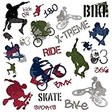 EXTREME SPORTS 25 BiG Wall Stickers BMX SKATE Room Decor Decals SKATEBOARD bOyS