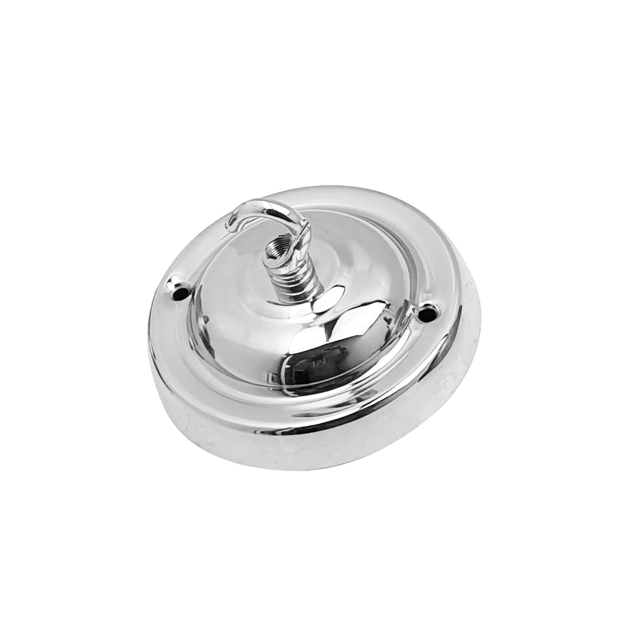 LEDSone Ceiling Rose Hook Plate Vintage Chrome Metal 10.5 cm Antique Single Out Side Fitting with Accessories for Chandliers Pendant Lights Wall Lamps Hanging Lights Planters Decorations โ image 1
