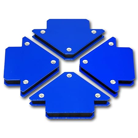 STAHLWERK Magnetische Schweißwinkel Magnetwinkel Schweißmagnet Winkelmagnet, 45° x 90° x 135°, Haftkraft jeweils 25 lbs / 11,