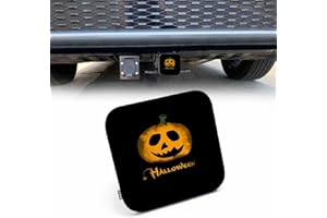 Beabes Trailer Hitch Receiver Covers Halloween Hitch Cover Protector, Grunge Halloween Pumpkin Face 2" Inch Tow Rear Hitch Tube Cover Plug Cap for Pickup Trucks Cars SUVs Sedans Tractors