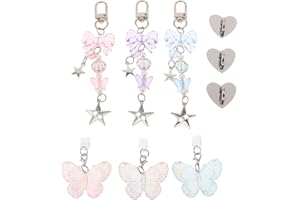 jojofuny 3 Sets Cute Charms Set Compatible for Kindle - Included Dust Plug Charm Type C/USB C/Heart Grip Holder/Butterfly Key