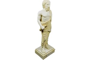 Estia Creations Epicurus Sculpture Ancient Greek Philosopher Aged Statue