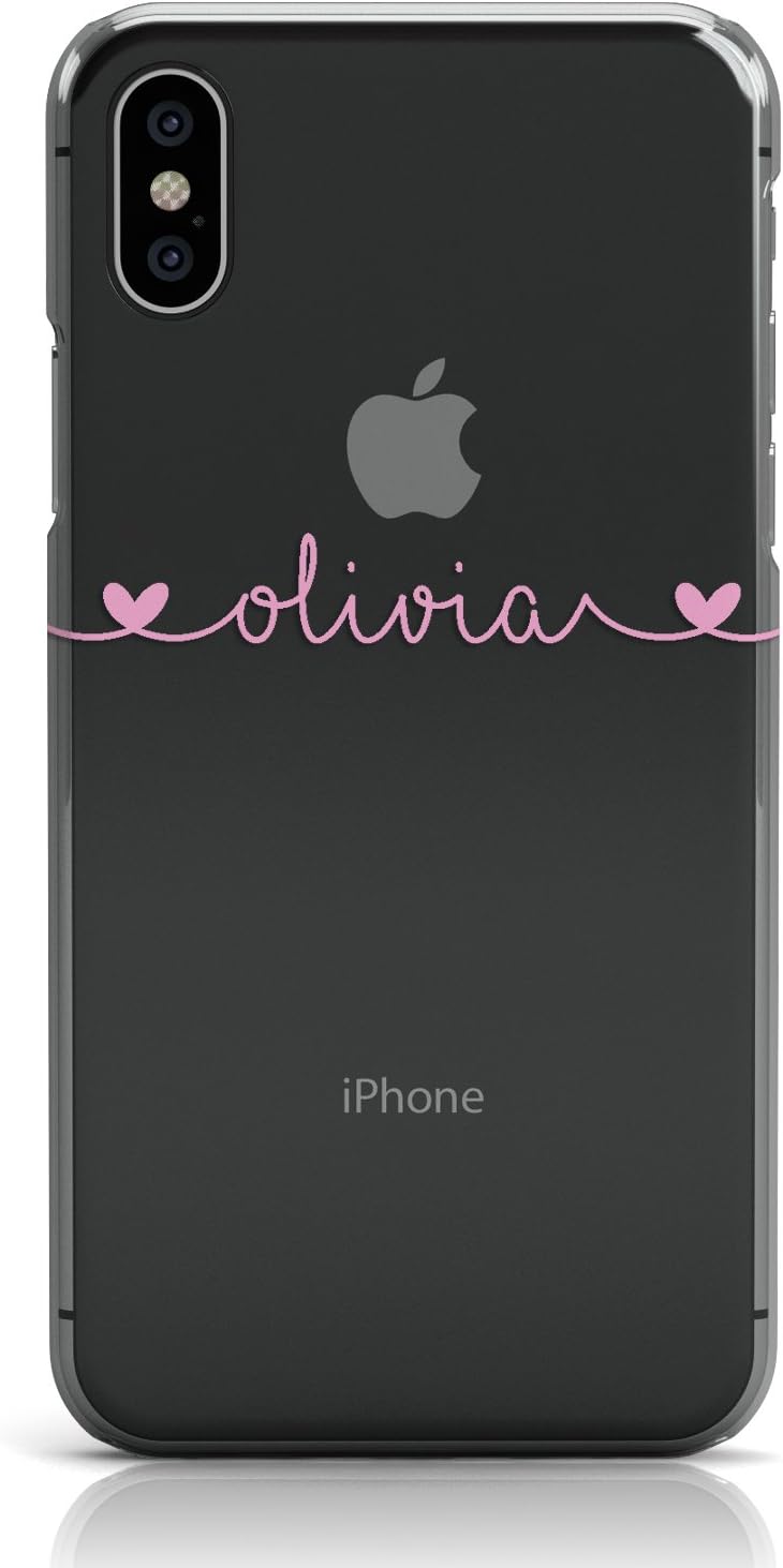 PERSONALISED PINK HANDWRITTEN NAME HEARTS PHONE CASE FOR APPLE IPHONE XS MAX