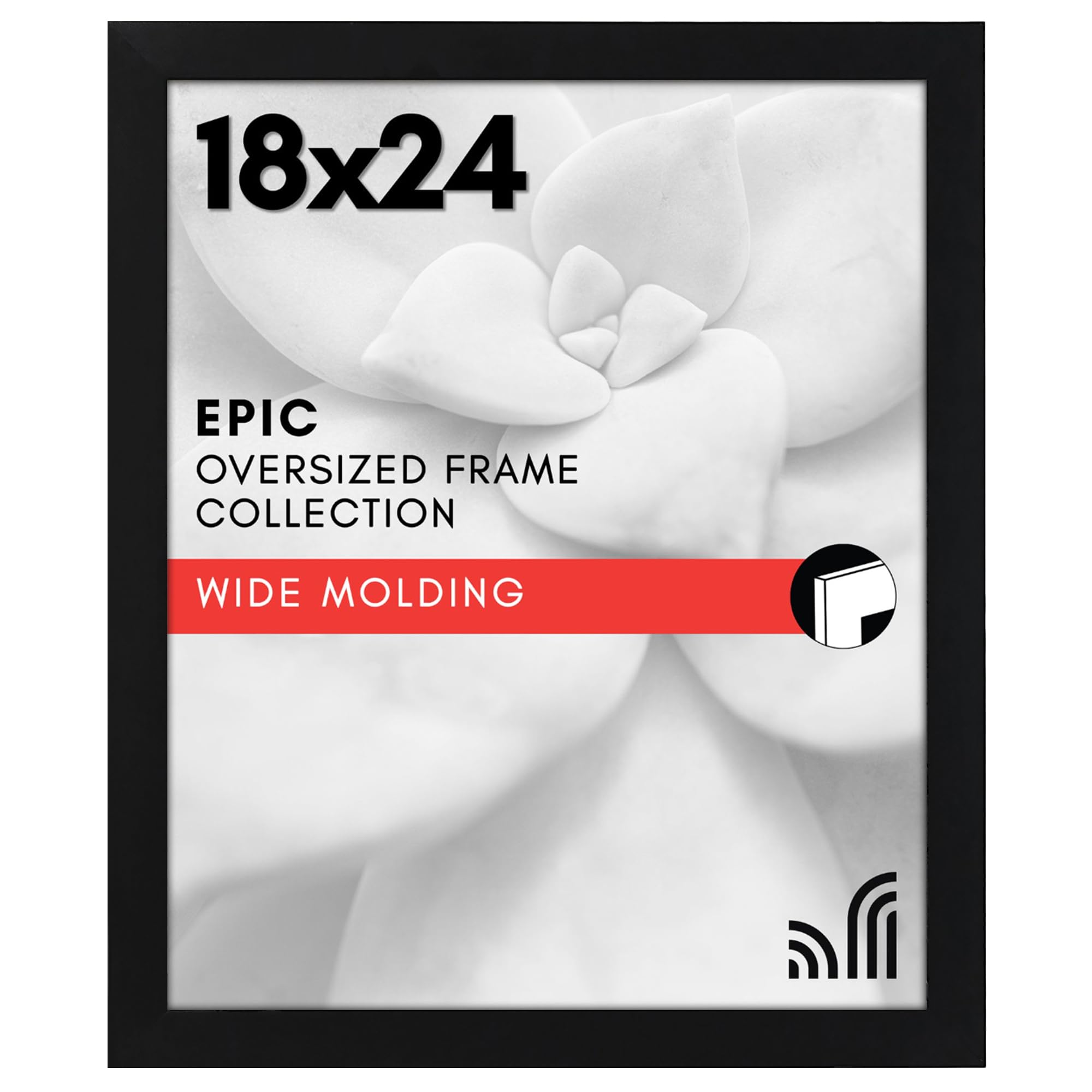 Photo 1 of Americanflat 18x24 Poster Frame with Polished Plexiglass - Black Picture Frame - Wide Photo Frames Made of Engineered Wood for Vertical or Horizontal Wall Display - Epic Collection - Black