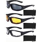 YISUGOOC 3 Pair Motorcycle Glasses Riding Glasses UV Protection Windproof And Dustproof Motorcycle Goggles Foam Cushion Eyeglasses Suitable For Outdoor Sports Motorcycle Riding