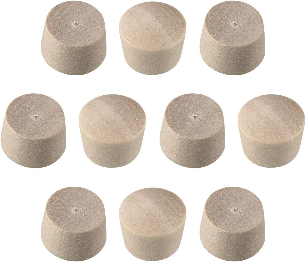 uxcell Wood Button Top Plugs 3/8 Inch Cherry Hardwood Furniture Plugs 9/25 Inch Height 50 Pcs