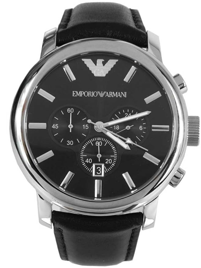 Emporio Armani Mens Black Strap Watch AR0431 Amazon.co.uk Watches