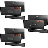 Hicarer 3 Pcs Ladder Hangers for Garage Wall Heavy Duty Utility Ladder Hook Wall Mount Wheelbarrow Hanger Tool for Patio Furniture Folding Chair Garage Organizers Storage (Black)