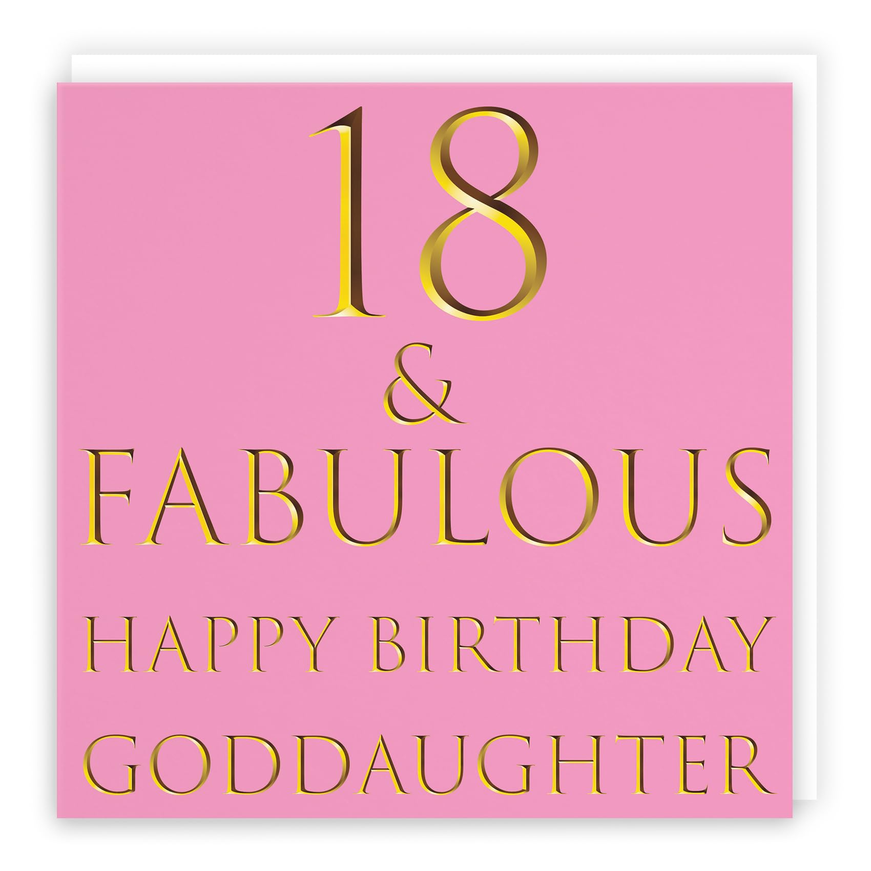 Hunts England - Large Goddaughter 18th Birthday Card - 18 & Fabulous - Happy Birthday Goddaughter - Still Totally Fabulous Collection - Large - 210 x 210 mm - Fun Card - Age 18