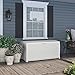 Suncast 99 Gallon Wicker Horizontal Outdoor Deck Box with Hinged Lid, Water-Resistant Storage Solution for Patio, Deck, Yard, and Garage, White, Made in the USA