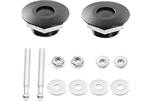 RVCAZON STETION Quick Release Latch License Plate Lock Clip 1.25" Diameter Aluminum Alloy Car Hood Pins Lock Clip Kit for Bumper Hood License Plate (2 Pack - Black)