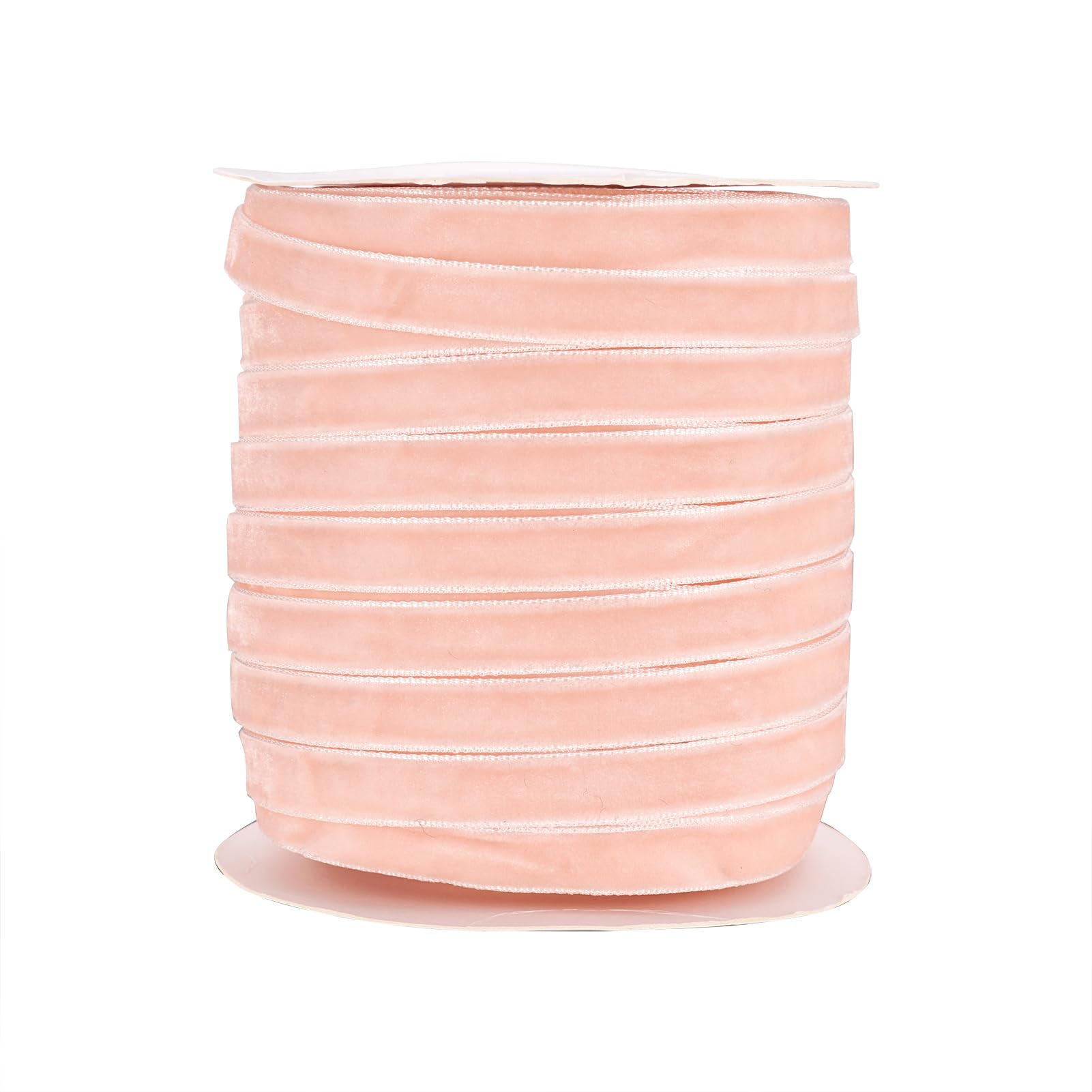 PandaHall 50 Yards Single Face Velvet Ribbon 3/8 Inch 10mm Velvet Ribbon Spool for Gift Wrapping Hair Bow Clip Sewing Wedding Decoration(Lavender Blush)