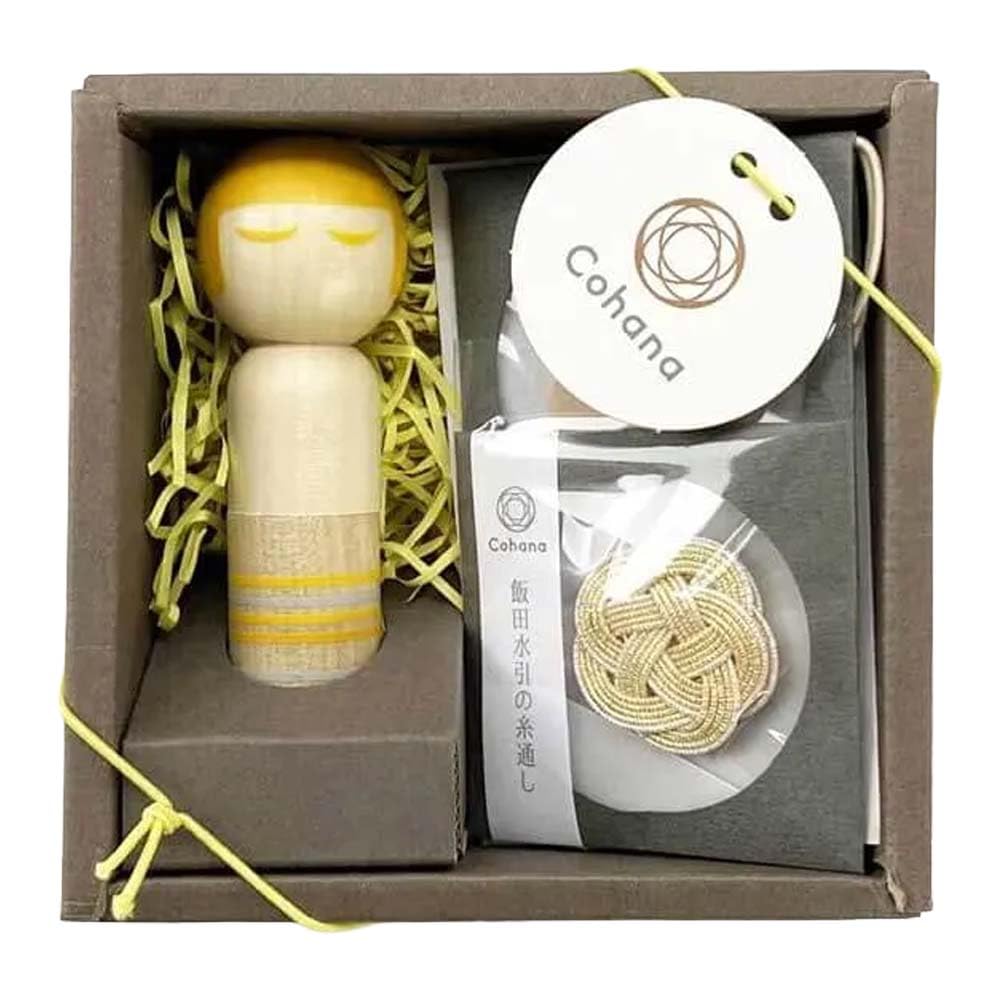 Cohana Kokeshi Doll Pincushion Set Yellow – 1pc