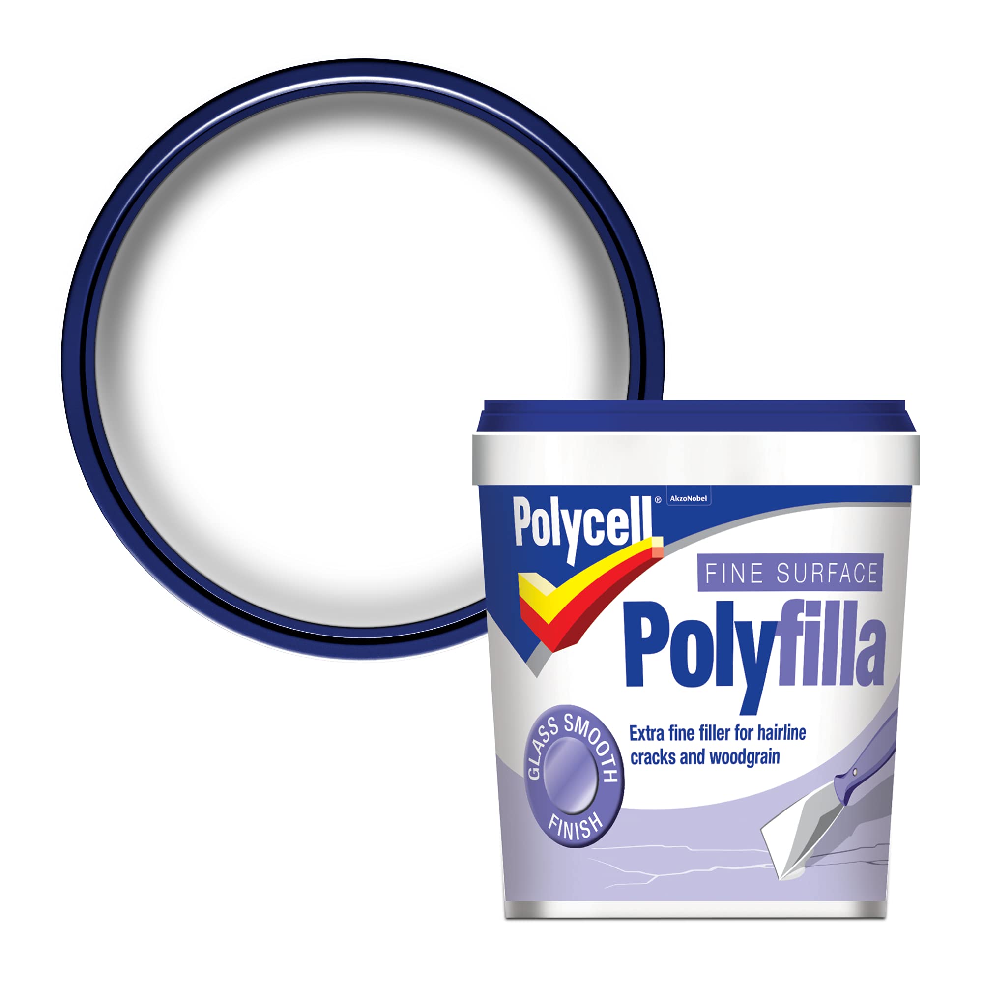 Polycell PLCFSF500GS Fine Surface Filler Tub, 500 g, White