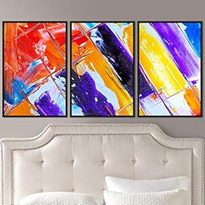 signwin 3 Piece Framed Canvas Wall Art Abstract...