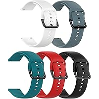 5-Pack Bands Compatible with PUTARE Replacement Watch Bands Straps, Glossy Classic Soft Silicone Flexible Lightweight…