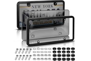 License Plate Frame, 2 Pack License Plate Cover, License Plate Protector 6×12 inches for US and CA Standard Plates with All M