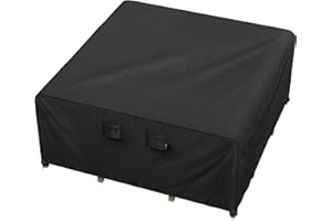 iBirdie Outdoor Patio Furniture Set Covers 120 x 120 inch Waterproof Weatherproof Square Cover, Heavy Duty 600D for Outside Dining Table and Chairs fit 10 x 10 ft, 118 x 118, 115 x 115 inch