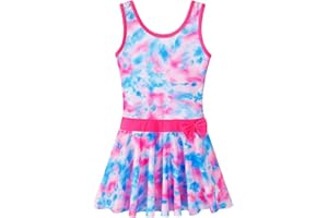 BAOHULU Girls Swimsuit One Piece UPF 50+ Floral Skirted Bathing Suit Modest Beach Swim Dress 3-11 Years