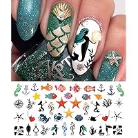 Nautical Nail Art Waterslide Decals Set #2 - Fishing Lures, Mermaids and More! - Salon Quality!!