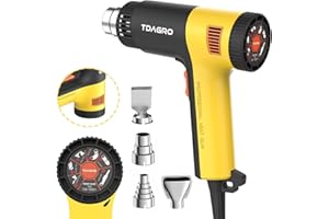 TDAGRO Heat Gun 1.5s Fast Heating,Compact but Powerful Heat Gun for Crafting, Variable Temperature Control from 122℉-1202℉,Mini Heat Gun for Shrink Tubing,Wrapping,Crafts,Resin,Vinyl Wrap (Golden Yellow)