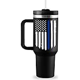 ROSTANTEN Police Officer Gifts - Police Academy Graduation Gifts- Law Enforcement Gift - 40 oz Travel Cup Insulated Tumbler with Lid and Straw