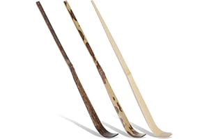 STYQUENZER 3 Pcs Matcha Spoon, Bamboo Matcha Scoop Japanese Chashaku Hooked Tea Leaf Sticks Tea Whisk Scooping Spoon for Traditional Japanese-Tea-Ceremony Spices Condiments Coffee Powder