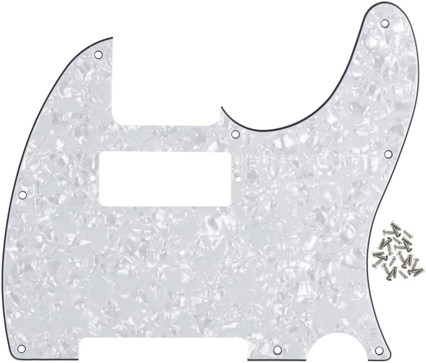 IKN 4Ply White Pearl Tele Guitar Mini Humbucker Pick Guard Plate w/Screws Fit USA/Mexican Made Fender Telecaster Part