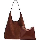 MYHOZEE Suede Tote Bag for Women - Faux Leathe Handbags Set Fashion Handle Bag Large Shoulder Purse Ladies Hobo Bag