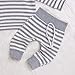 Besokuse Newborn Baby Boys Girls Hooded Sweatshirt T-shirt Tops+Striped Pants Kids Outfits Clothes Set (Grey, 18-24Months)