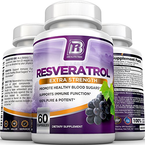 BRI Resveratrol 1200mg Potent TransResveratrol Natural Antioxidant