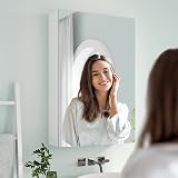 Dripex Single Door Bathroom Mirror Cabinet White 40x60cm Wall Mounted view 5