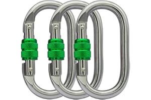 BYANG Heavy Duty Locking Climbing Carabiner Clip CE Rated 25 kN 5600 LB Rugged Terrain Approved Industrial Strength Twist Lock Carabiners Clips for Rigging, Ropes, Hammocks, Camping