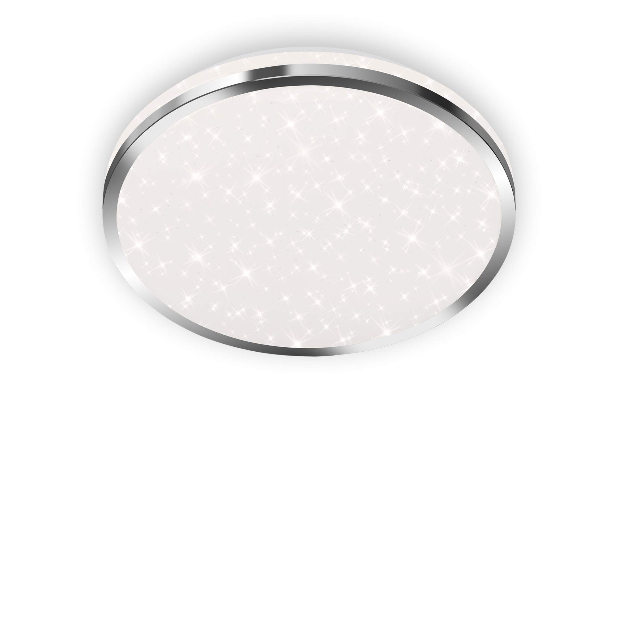BRILONER Leuchten - LED Ceiling Light, Bathroom Light, Bathroom Light incl. Star Decorations, IP44, 12 watts, 1200 lumens, 4000 Kelvin, Chrome-White, 280 x 70 mm (D x H)