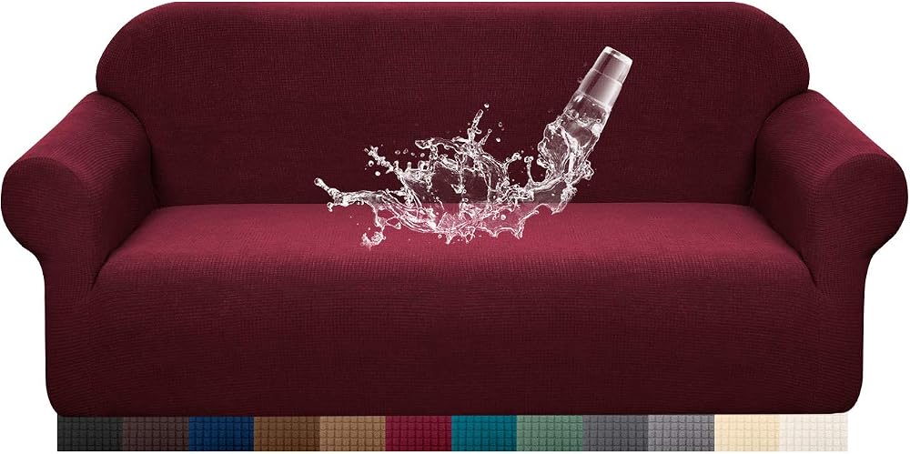 Granbest Premium Water-Repellent 2 Seater Sofa Cover Wine Red