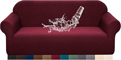 Granbest Premium Water-Repellent 2 Seater Sofa Cover Wine Red