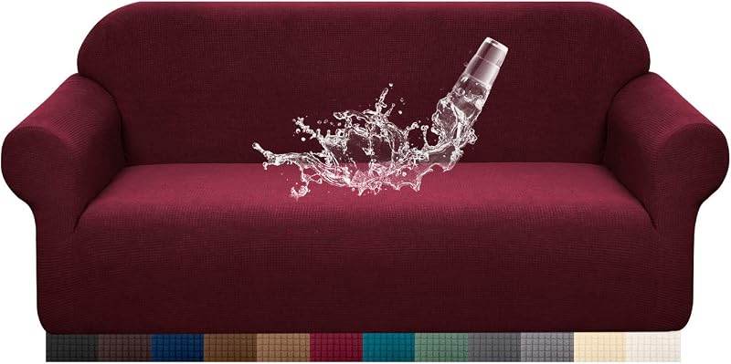 Granbest Premium Water-Repellent 2 Seater Sofa Cover Wine Red