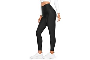 CRZ YOGA Fleece Lined Leggings 25'' - Thermal Casual Lounge Workout Womens Yoga High Waisted Pants Winter Warm