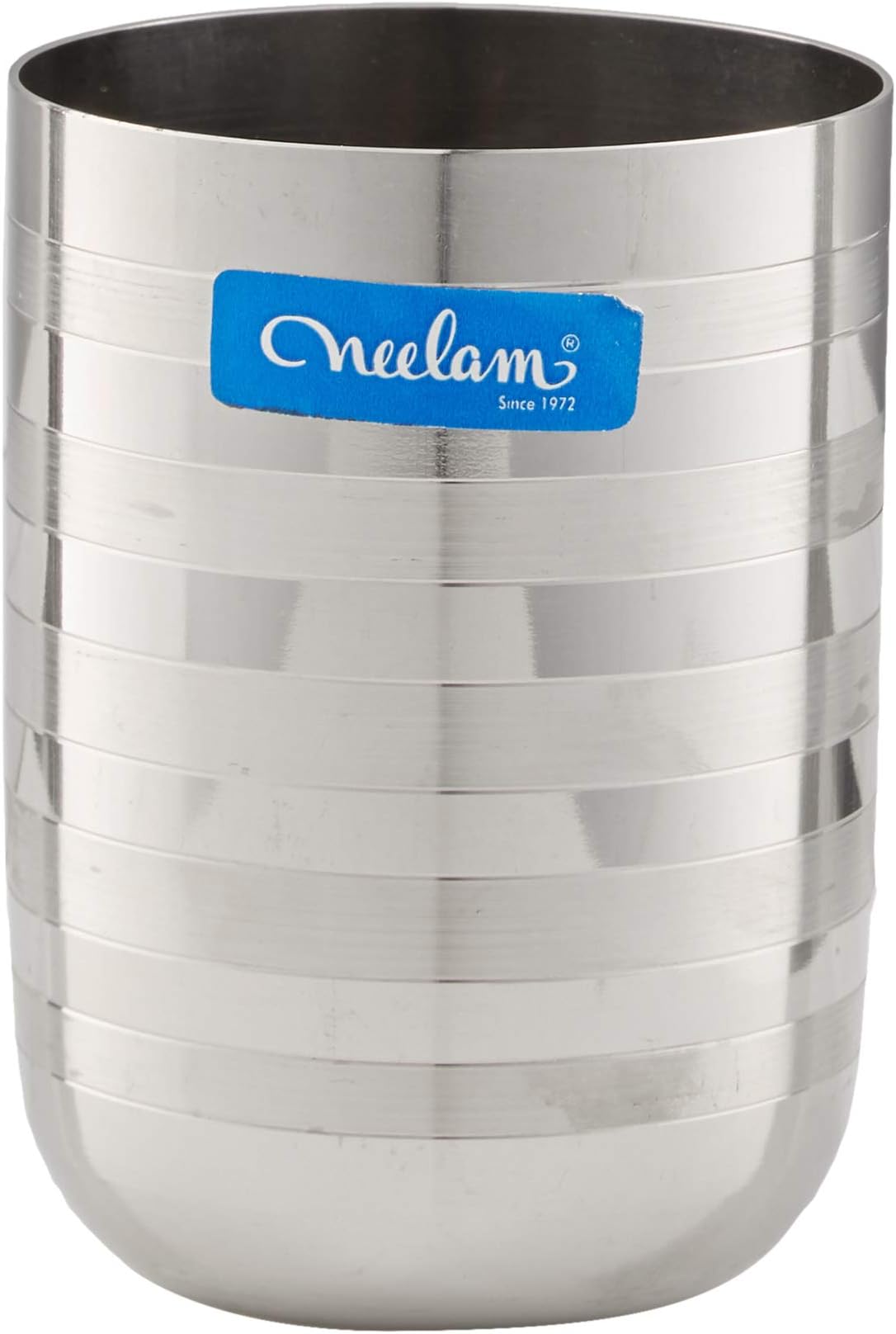 neelam Stainless Steel 7.5, 22 Gauge Diamond Royal Glass, 500 ml, Set of 4, Elegant and Durable Drinking Glass for Water, Juices, and Beverages, Ideal for Daily Use, Parties, Easy to Clean, Sliver