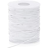 Elastic String, Selizo Stretchy Cord For Bracelets, Necklace, Beading and Sewing (1.2 MM, 109 Yards, White)